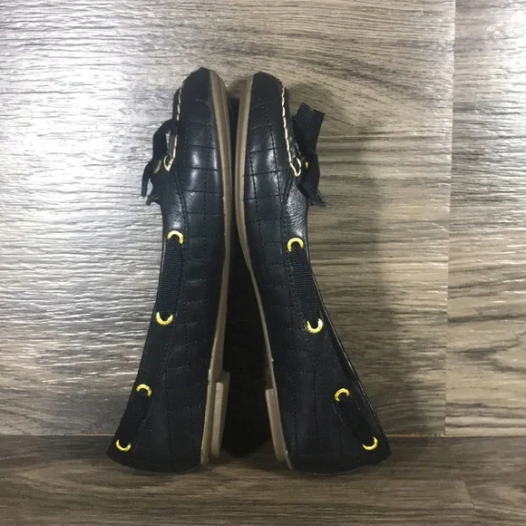 Sperry Black Leather Driving Loafers - Picture 5 of 8